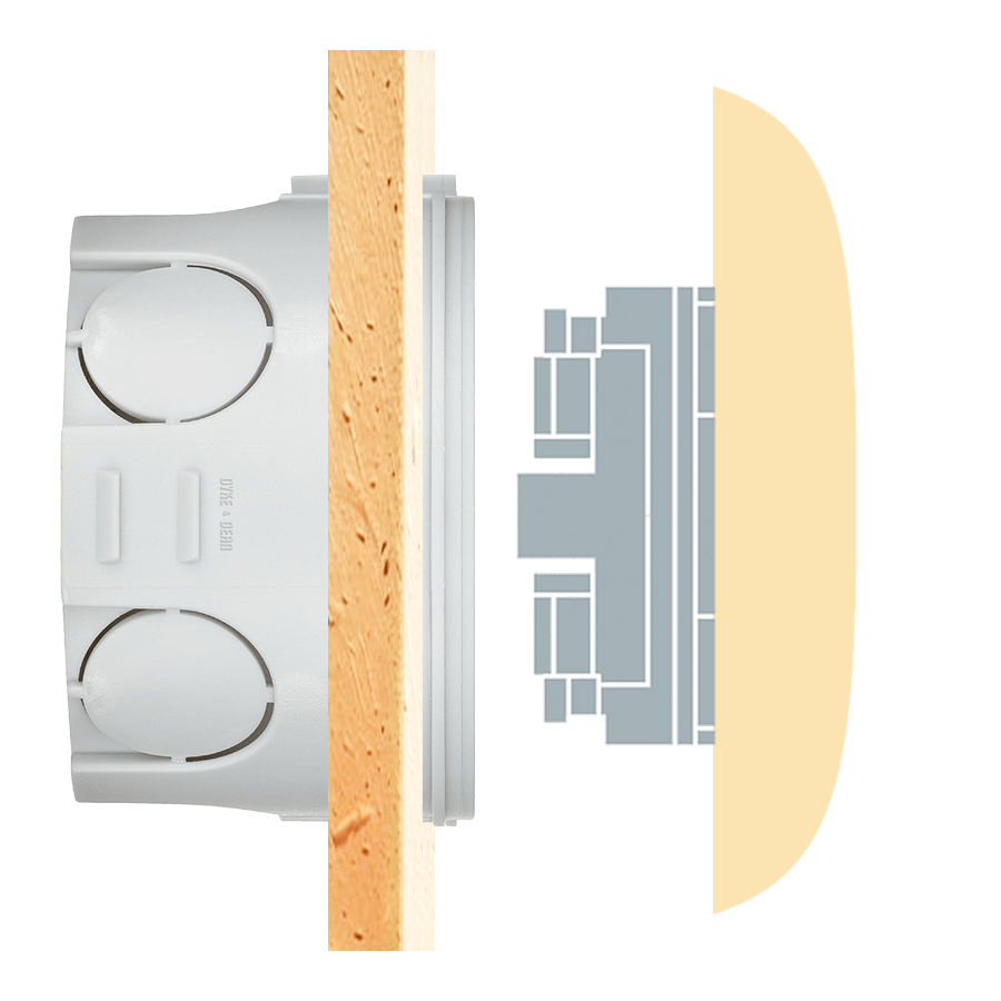 SQUARE PORCELAIN WALL SOCKET UK PASTEL BLUE - DYKE & DEAN