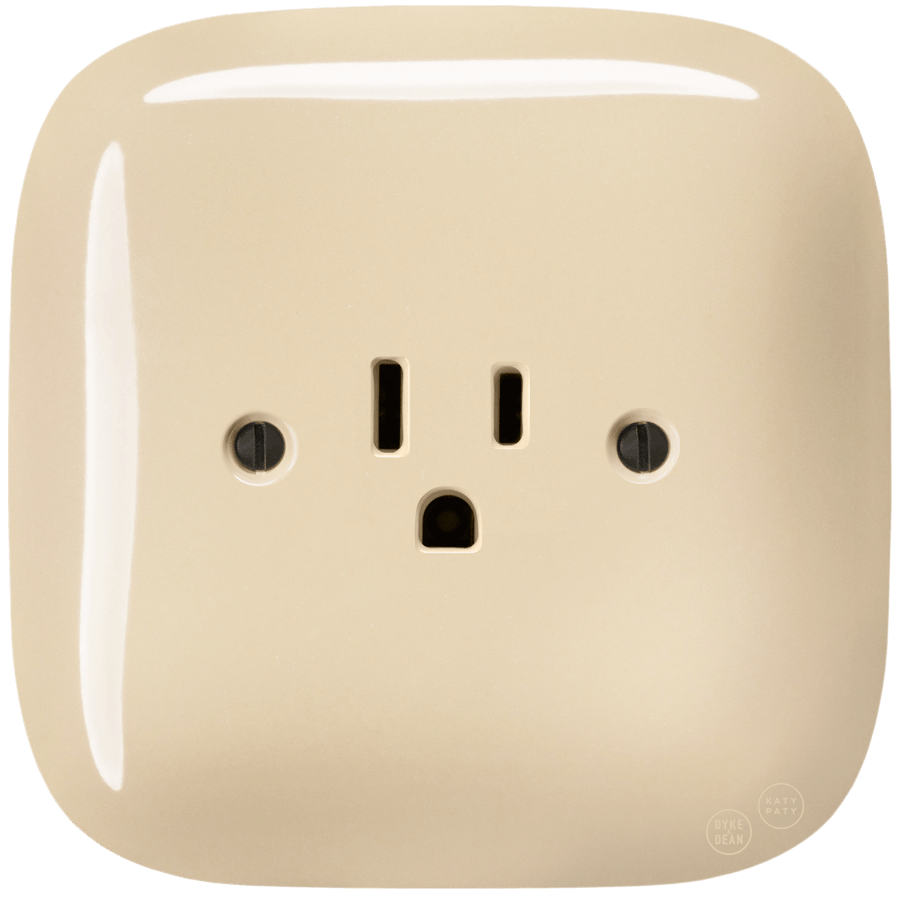 SQUARE PORCELAIN WALL SOCKET USA 15 AMP SAND - DYKE & DEAN