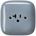 SQUARE PORCELAIN WALL SOCKET USA 20 AMP ASH GREY - DYKE & DEAN