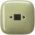 SQUARE PORCELAIN WALL SOCKET USB - C MOSS GREEN - DYKE & DEAN