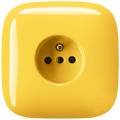 SQUARE PORCELAIN WALL SOCKET YELLOW - DYKE & DEAN