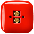 SQUARE PORCELAIN WALL SPEAKER SOCKET RED - DYKE & DEAN