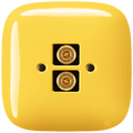 SQUARE PORCELAIN WALL SPEAKER SOCKET YELLOW - DYKE & DEAN