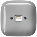 SQUARE PORCELAIN WALL USB CHARGER GREY - DYKE & DEAN