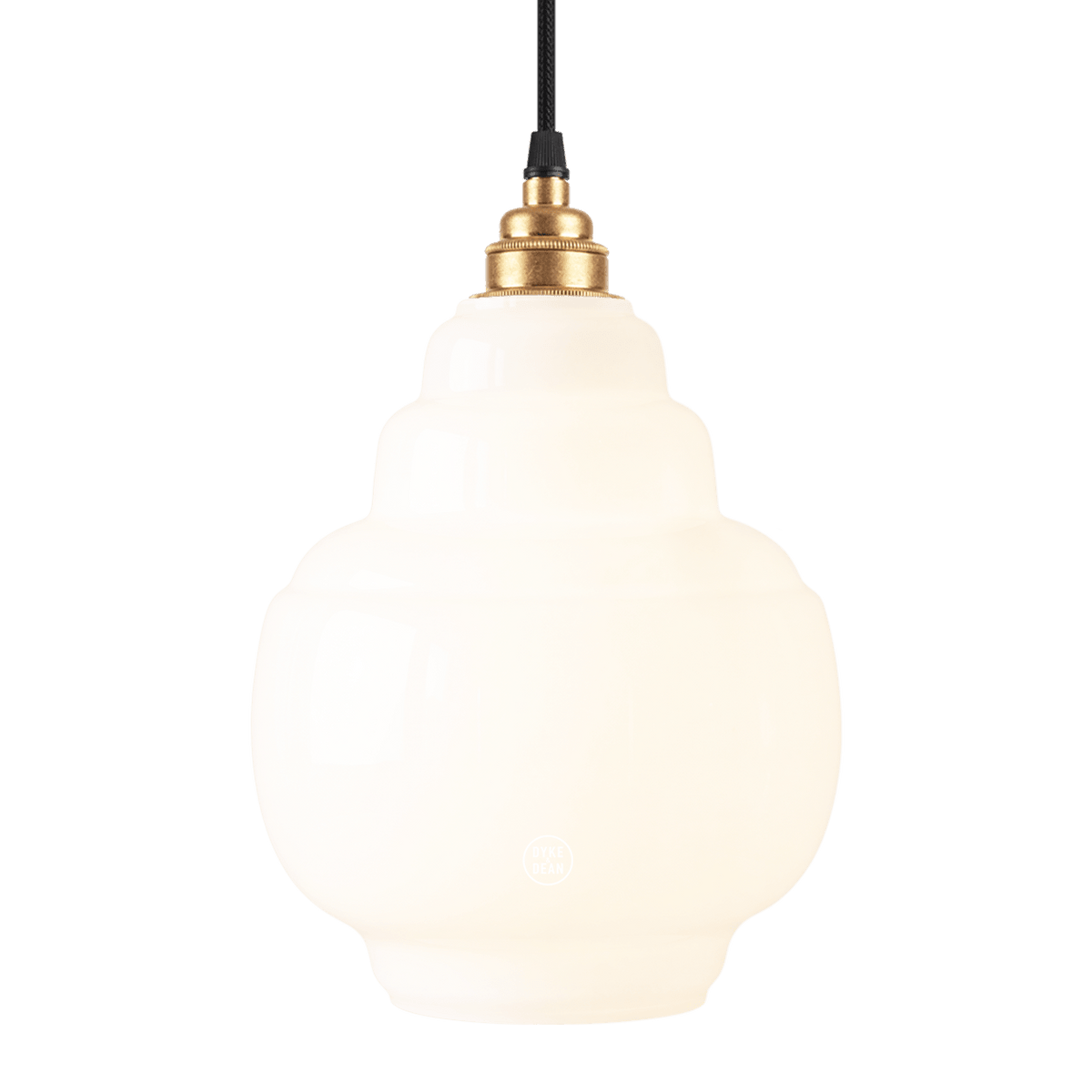 Stepped opal glass pendant shade - DYKE & DEAN