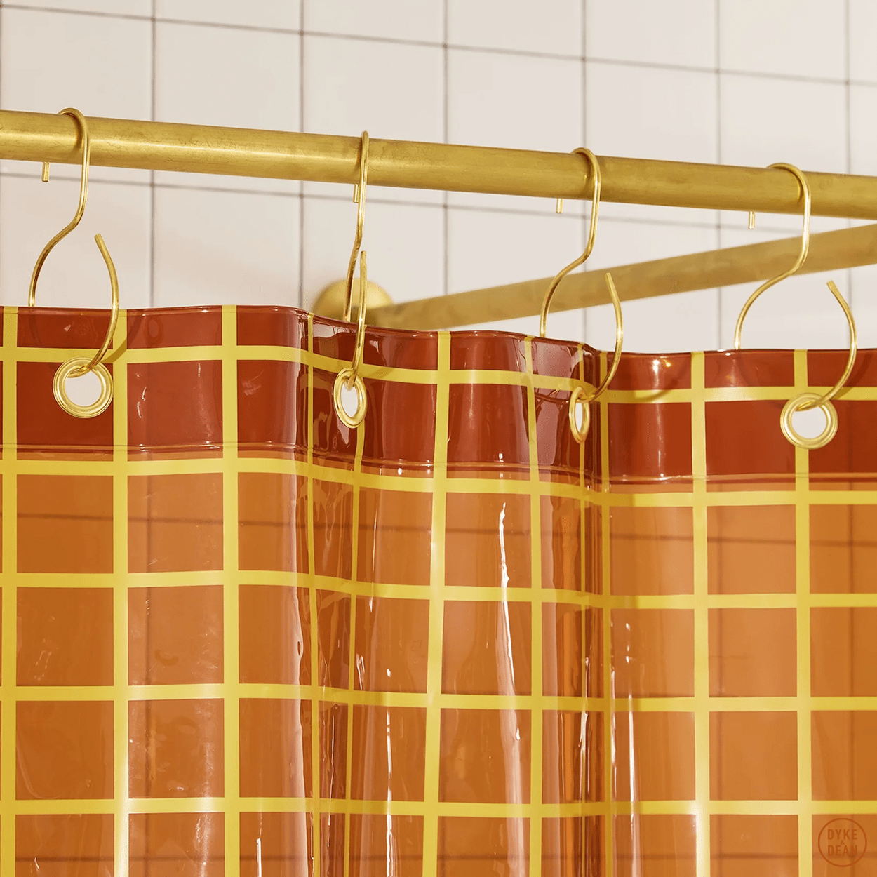 SUN SHOWER GRID CURTAIN HONEY - DYKE & DEAN