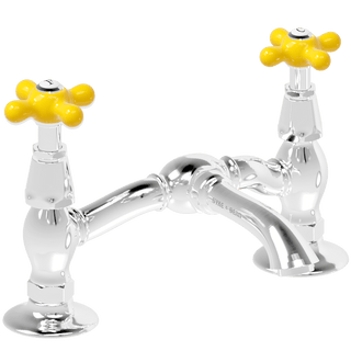 SURFACE MOUNTED TWIN BRIDGE PIC 'N' MIX PORCELAIN TAPS - DYKE & DEAN