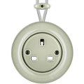 SURFACE PORCELAIN WALL SOCKET GREY GREEN UK - DYKE & DEAN