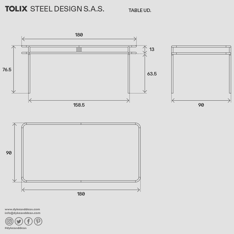 TOLIX UD TABLE OAK TOP - DYKE & DEAN