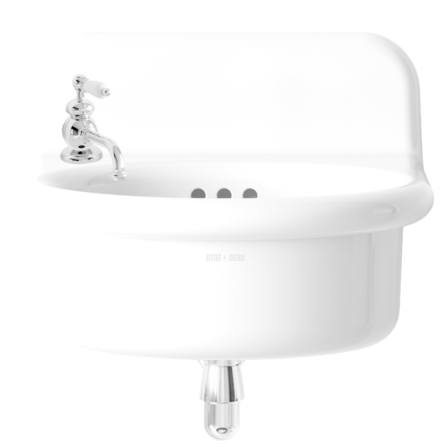 TRUE LITE CERAMIC MOUNTED ROUND SINK WHITE - DYKE & DEAN