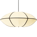 UFO SATIN OFF WHITE LAMPSHADE PENDANT LIGHT - DYKE & DEAN