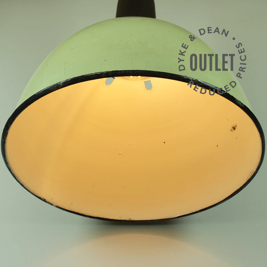 VINTAGE LIGHTING PENDANT DOME SHADE GREEN OUTLET - DYKE & DEAN