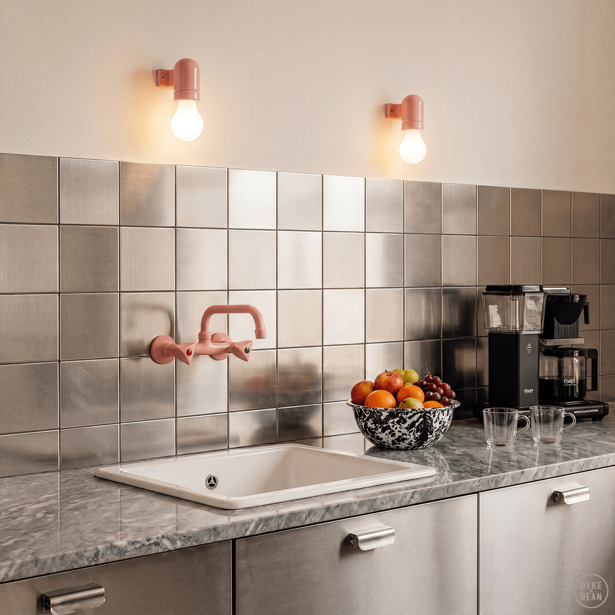 WALL ARM CERAMIC LIGHT PINK - DYKE & DEAN