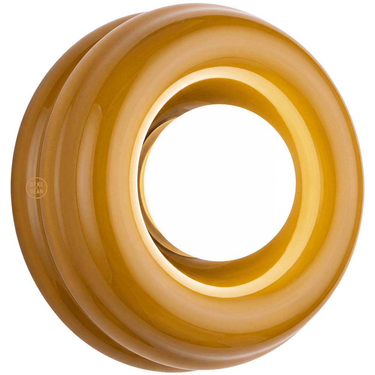WALNUT ORBIT GLASS GLOBE WALL CEILING LIGHT - DYKE & DEAN