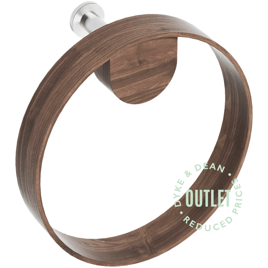 WALNUT YOKU WALL TOWEL HOLDER RING OUTLET - DYKE & DEAN