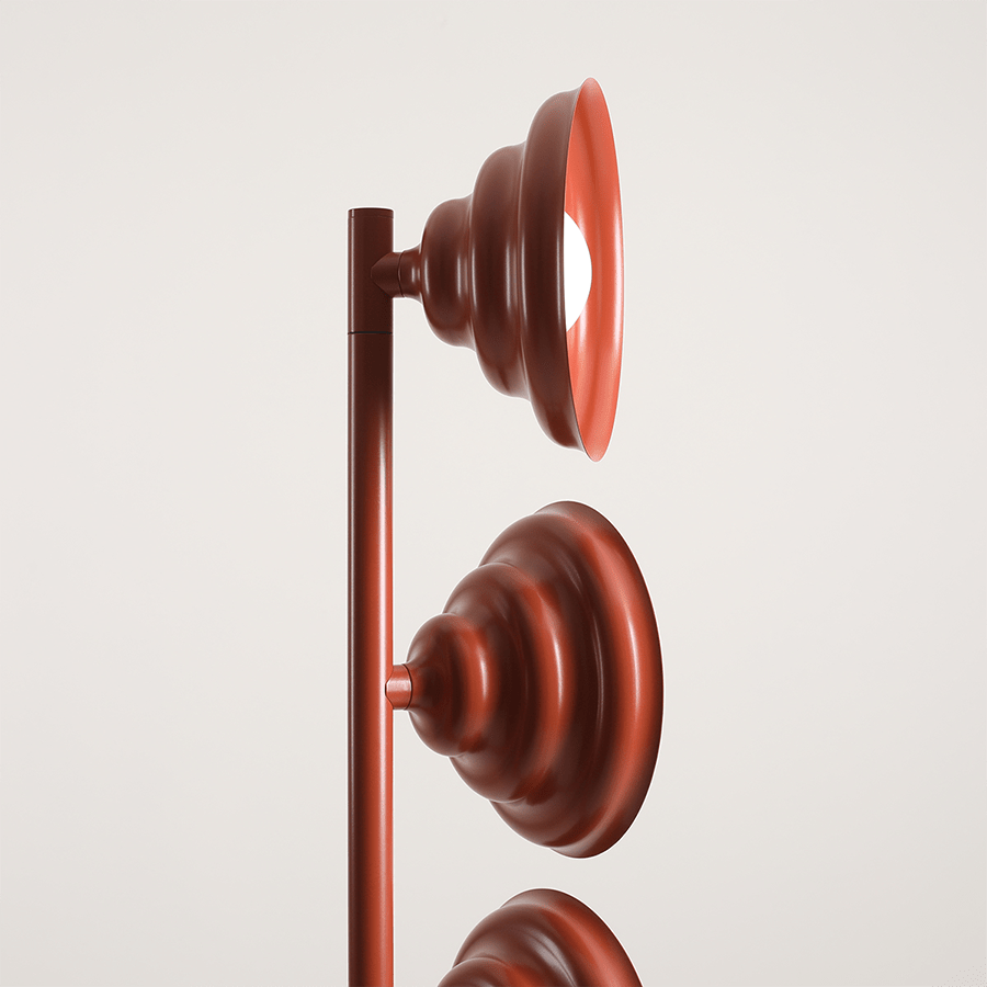 WAVE 3 LIGHT FLOOR LIGHT RED - DYKE & DEAN