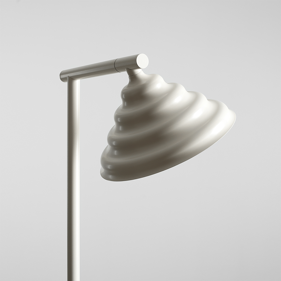 WAVE CONE FLOOR LIGHT CREAM - DYKE & DEAN