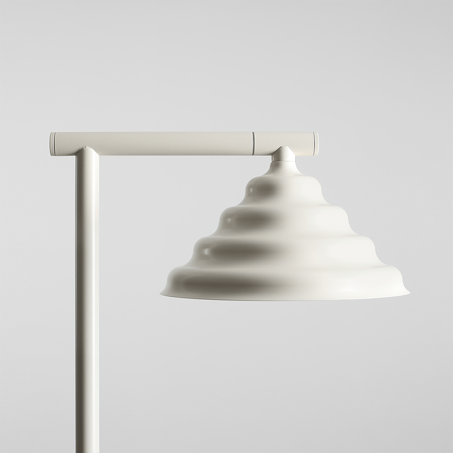 WAVE CONE FLOOR LIGHT CREAM - DYKE & DEAN
