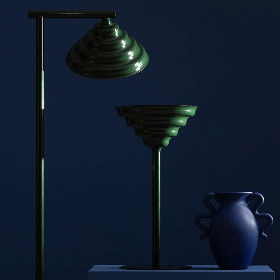 WAVE CONE FLOOR LIGHT DEEP GREEN - DYKE & DEAN