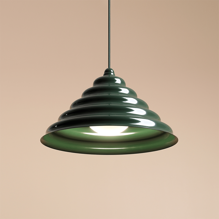 WAVE HANGING PENDANT LIGHT DEEP GREEN XL - DYKE & DEAN