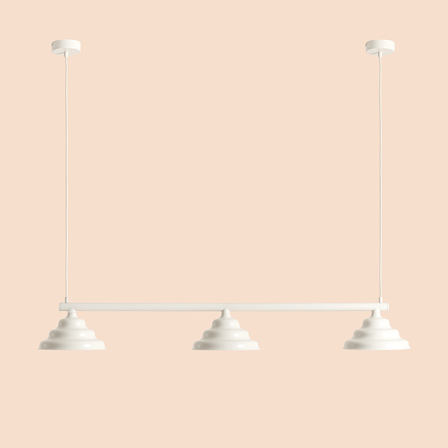 WAVE SUSPENSION BAR PENDANT 3 LIGHT CREAM - DYKE & DEAN