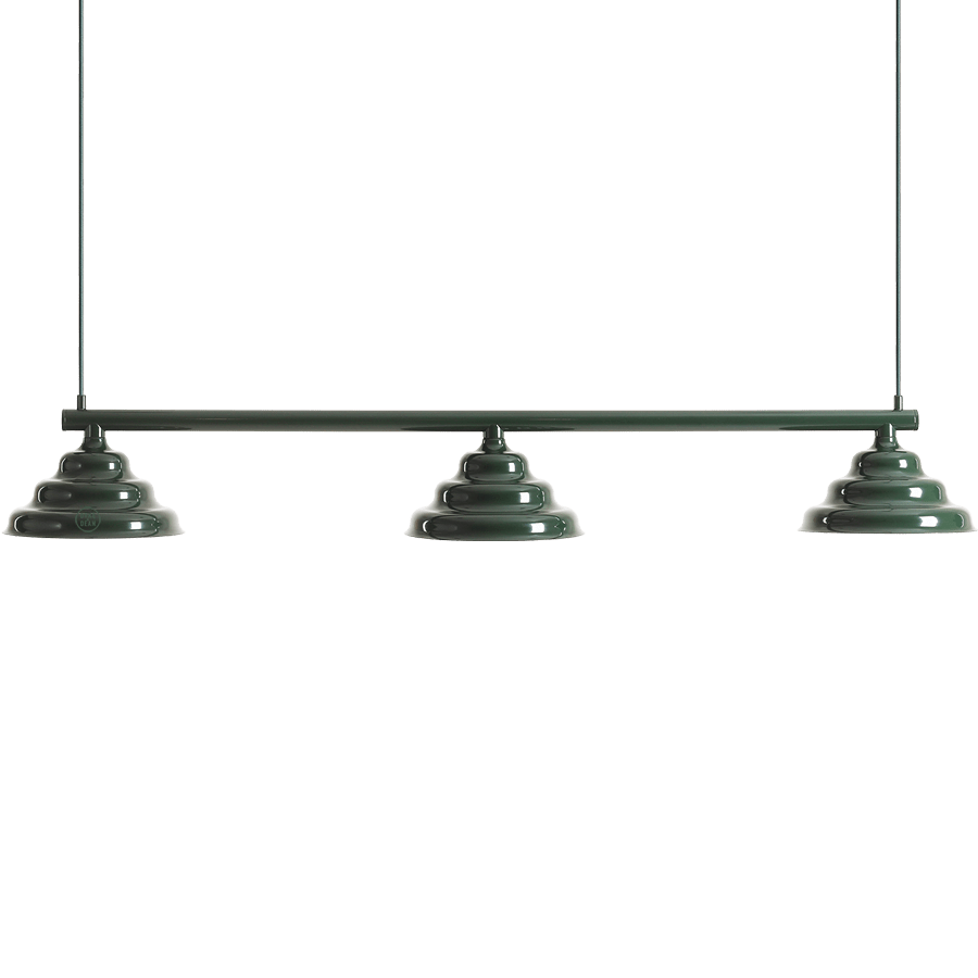 WAVE SUSPENSION BAR PENDANT 3 LIGHT DEEP GREEN - DYKE & DEAN