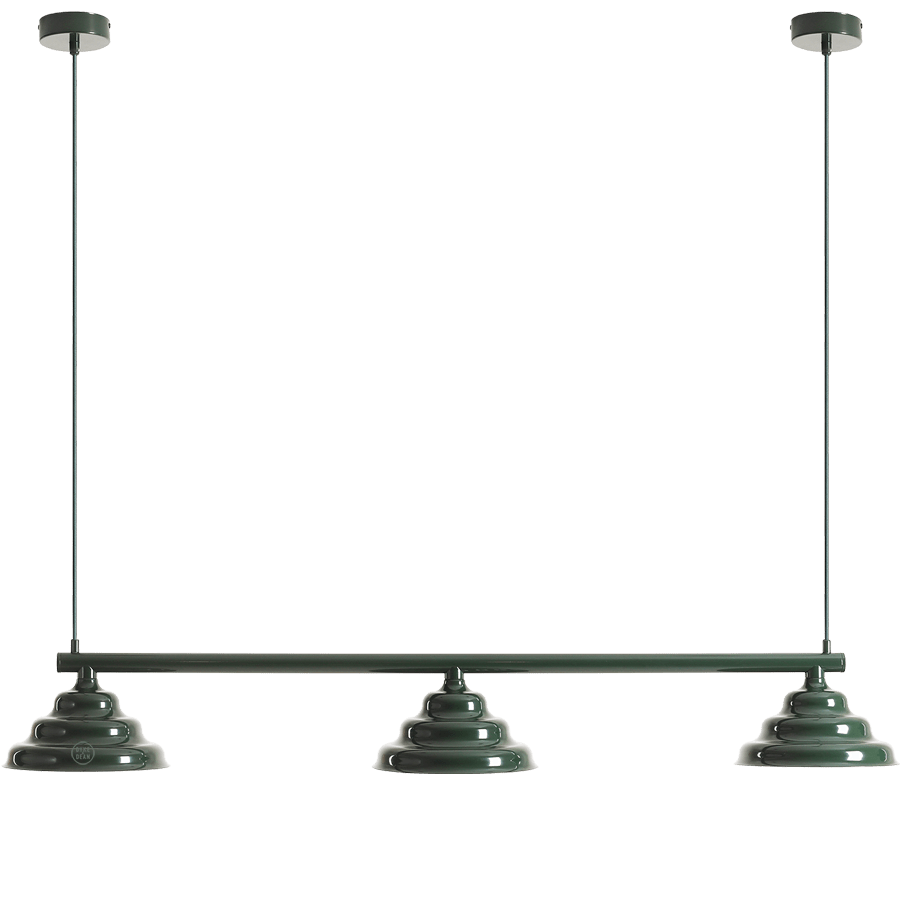 WAVE SUSPENSION BAR PENDANT 3 LIGHT DEEP GREEN - DYKE & DEAN