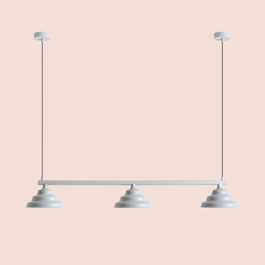 WAVE SUSPENSION BAR PENDANT 3 LIGHT GREY - DYKE & DEAN