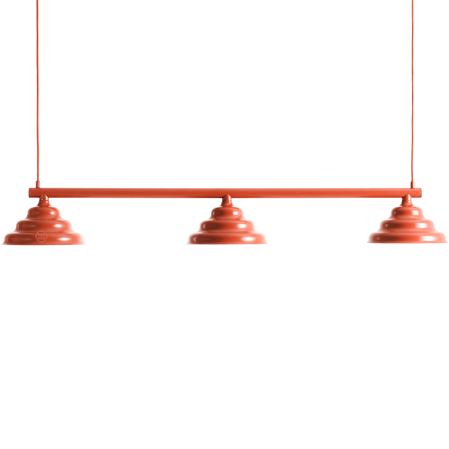 WAVE SUSPENSION BAR PENDANT 3 LIGHT RED - DYKE & DEAN