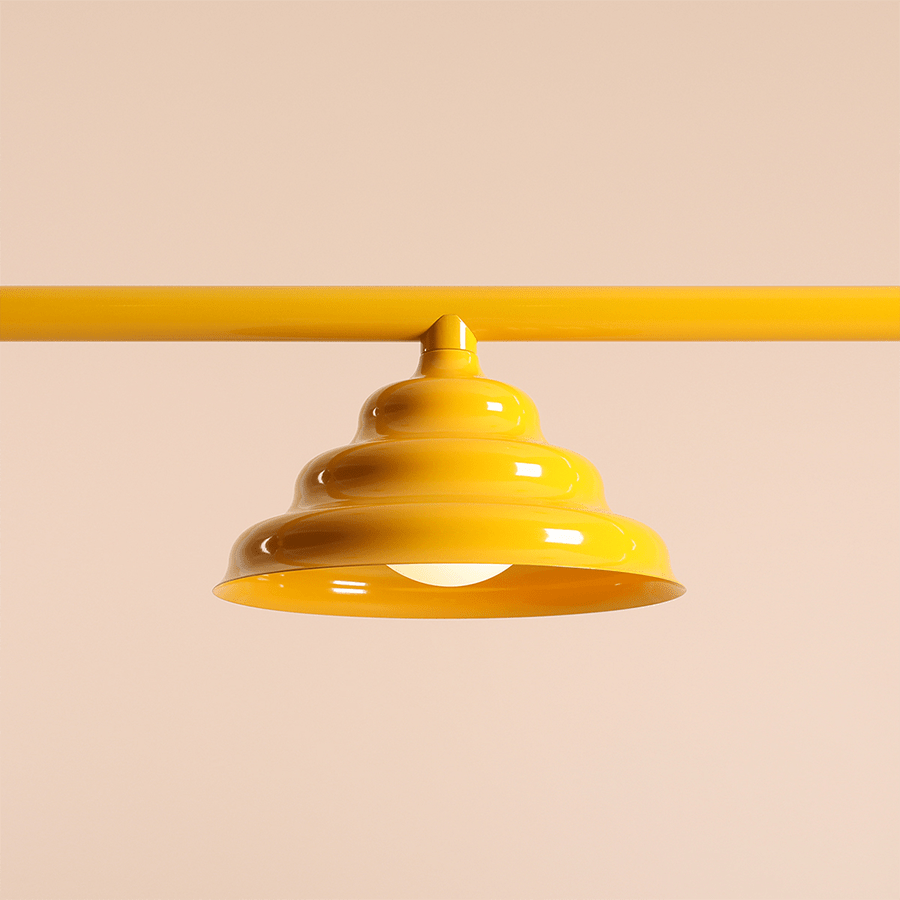 WAVE SUSPENSION BAR PENDANT 3 LIGHT YELLOW - DYKE & DEAN