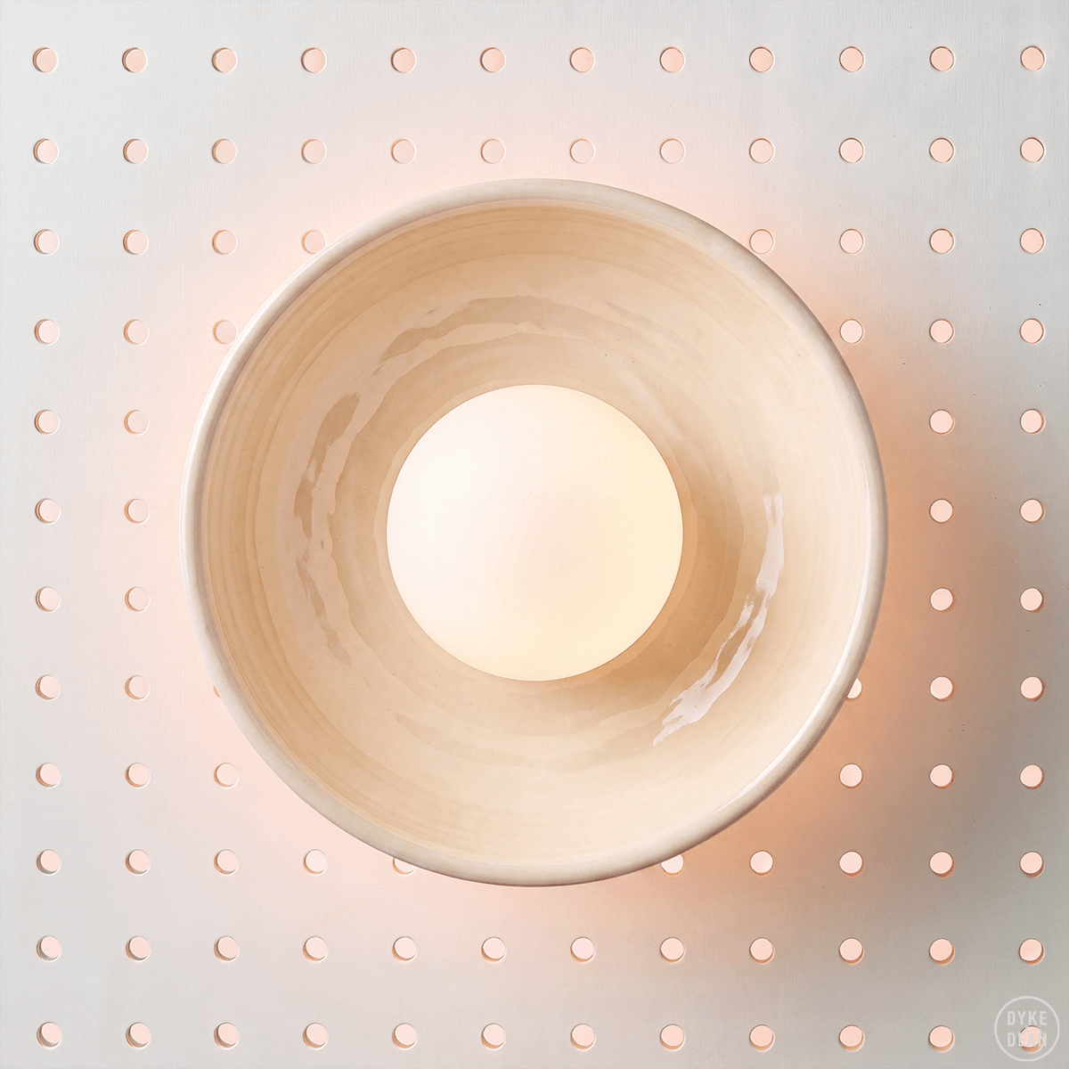 White ceramic globe disc light - DYKE & DEAN