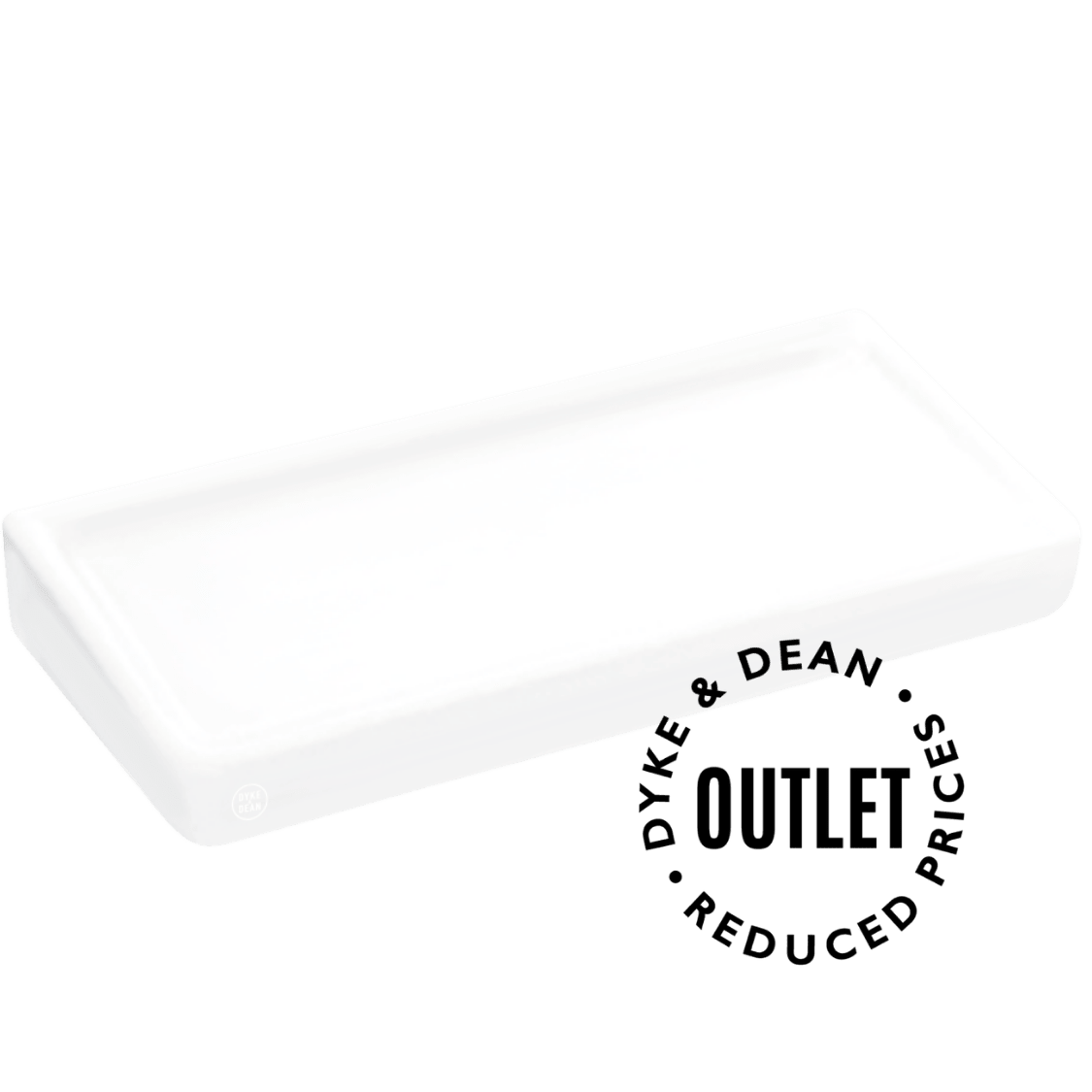 WHITE MEDIUM PORCELAIN WALL SHELF OUTLET - DYKE & DEAN