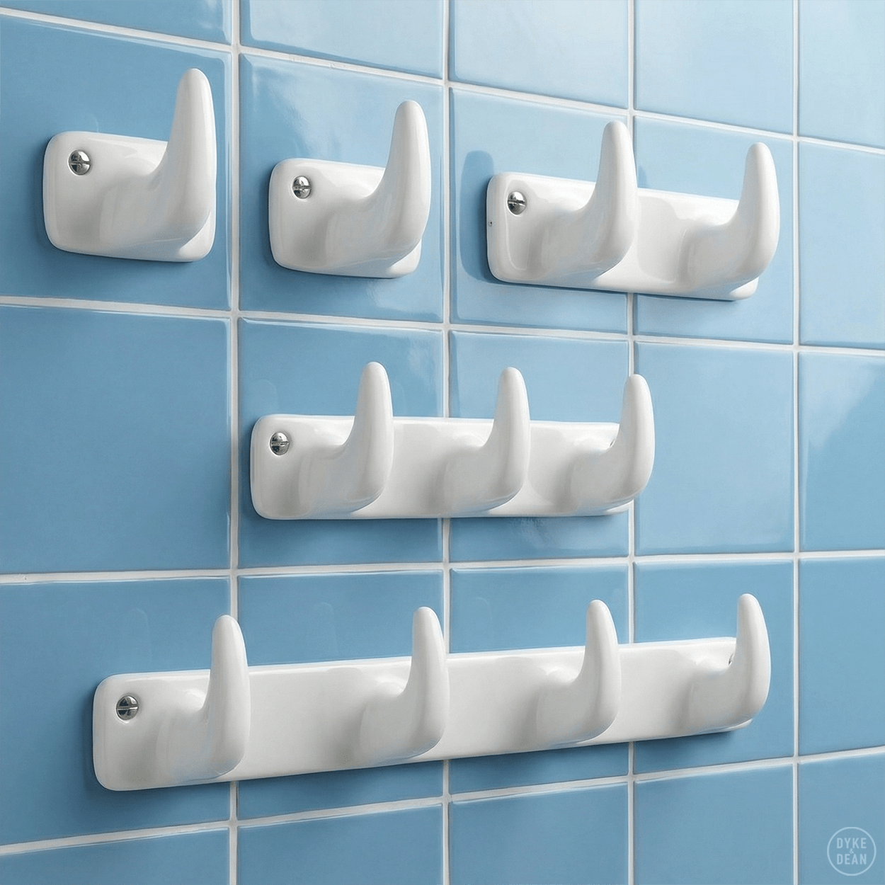 WHITE PORCELAIN HOOK 1 - DYKE & DEAN