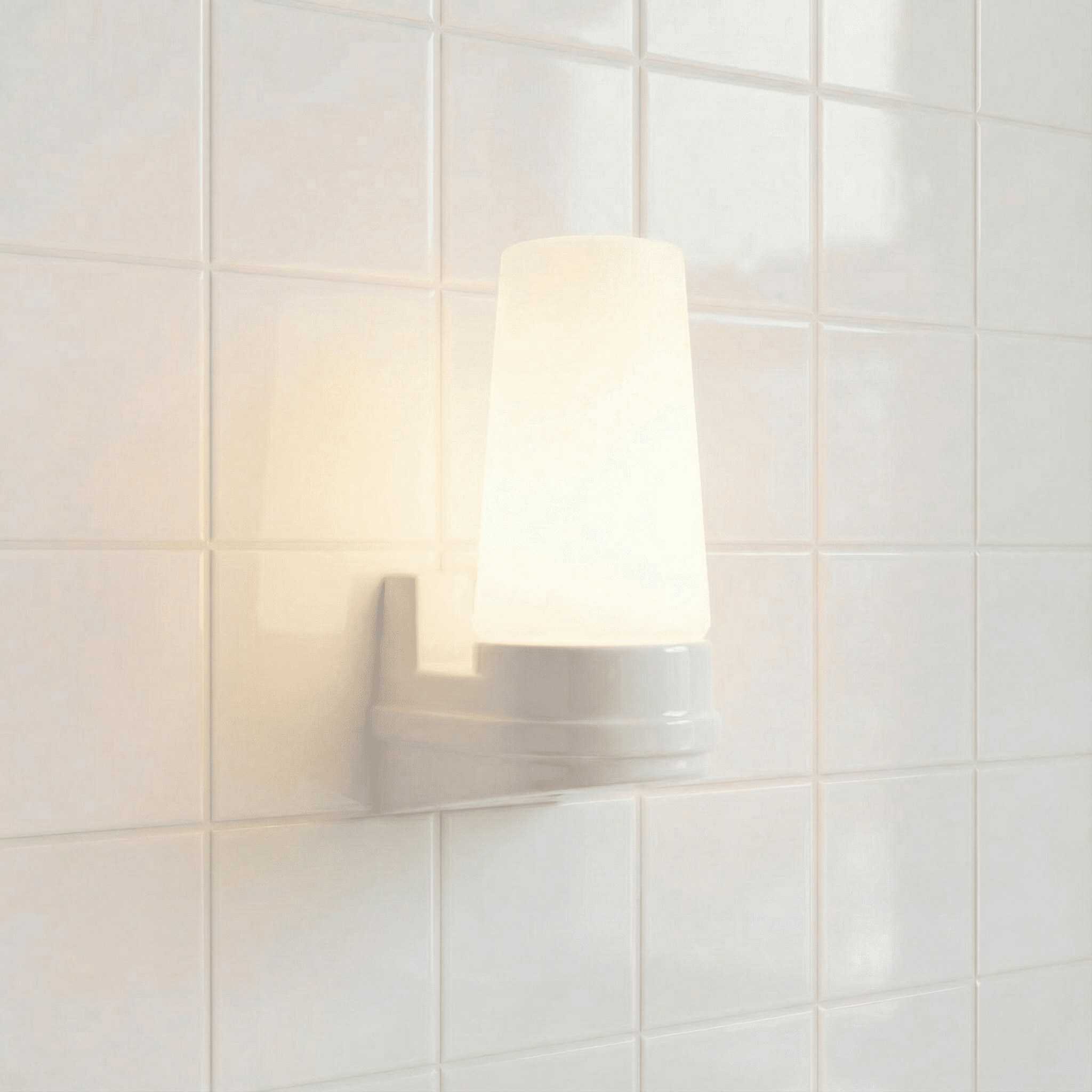 WHITE PORCELAIN WATERPROOF SWEDISH WALL LIGHT - DYKE & DEAN