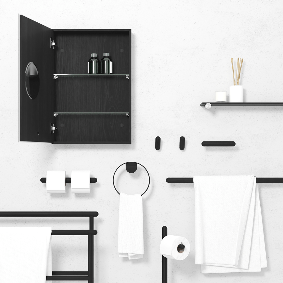 WIREWORKS CABINET SLIMFIT 600 MAGNIFIER DARK OAK - DYKE & DEAN