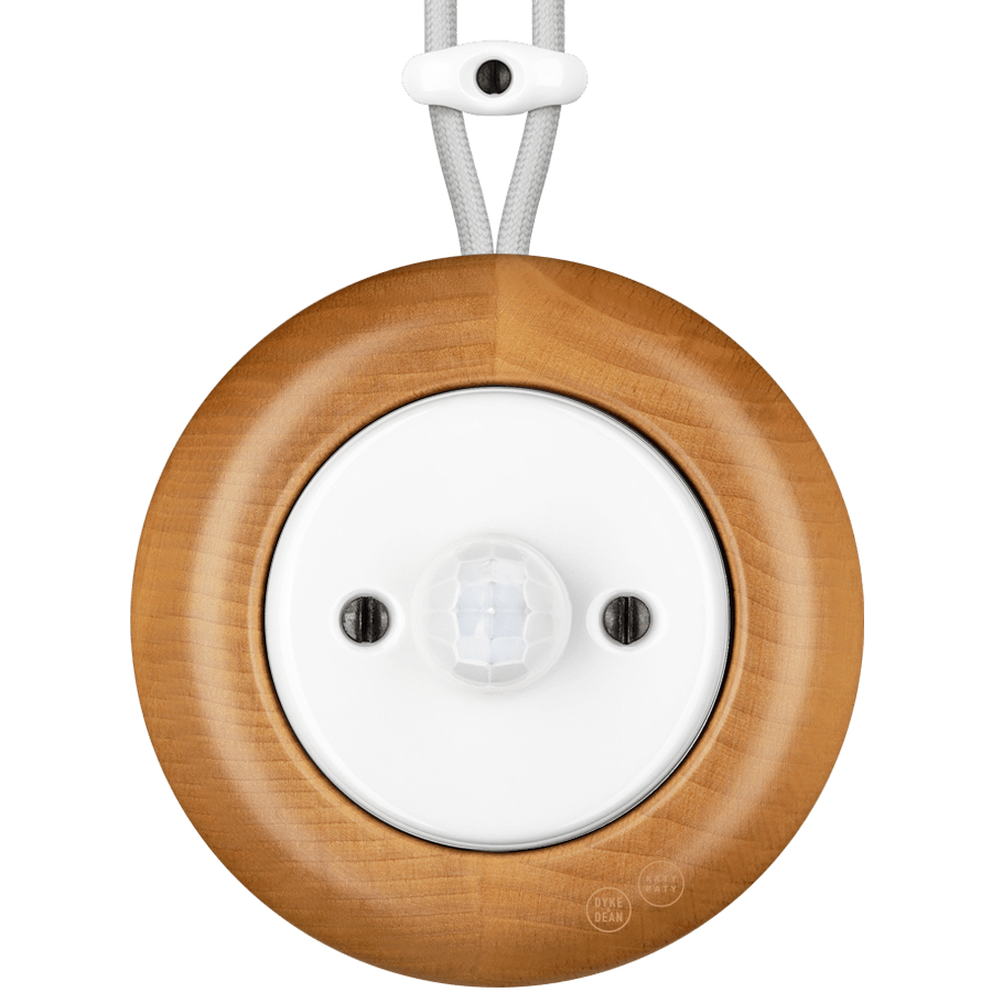 WOODEN PORCELAIN SURFACE MOUNTED FAGUS SOCKET MOTION SENSOR - DYKE & DEAN