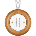 WOODEN PORCELAIN SURFACE MOUNTED FAGUS TOGGLE SWITCH - DYKE & DEAN