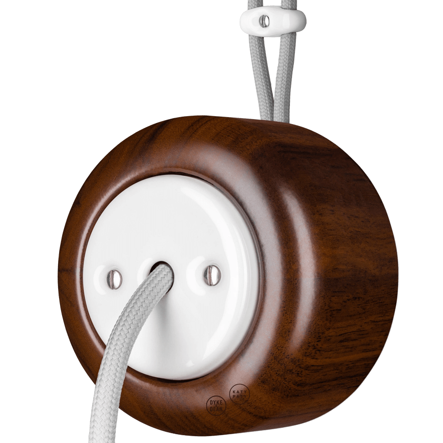 WOODEN PORCELAIN SURFACE MOUNTED NUC MAG CABLE GLAND - DYKE & DEAN