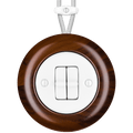 WOODEN PORCELAIN SURFACE MOUNTED NUC MAG DOUBLE TOGGLE SWITCH - DYKE & DEAN
