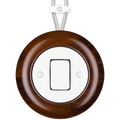 WOODEN PORCELAIN SURFACE MOUNTED NUC MAG FAT BUTTON SWITCH - DYKE & DEAN