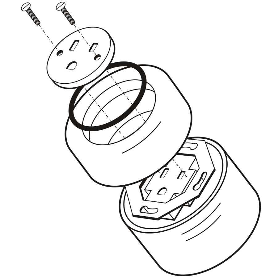 WOODEN PORCELAIN SURFACE MOUNTED NUC MAG SOCKET USA 20AMP - DYKE & DEAN