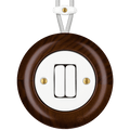 Nucleus wooden porcelain surface-mounted double slim switch by Katy Paty