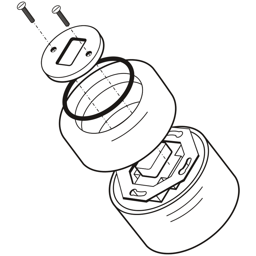 WOODEN PORCELAIN SURFACE MOUNTED NUCLEUS FAT BUTTON SWITCH - DYKE & DEAN