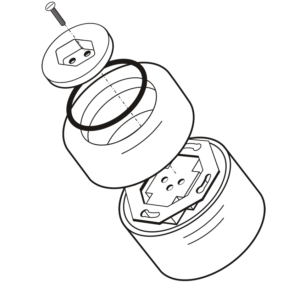 WOODEN PORCELAIN SURFACE MOUNTED NUCLEUS SOCKET SWISS - DYKE & DEAN