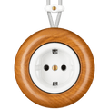 Padelus surface-mounted schuko socket by Katy Paty in cherry and porcelain