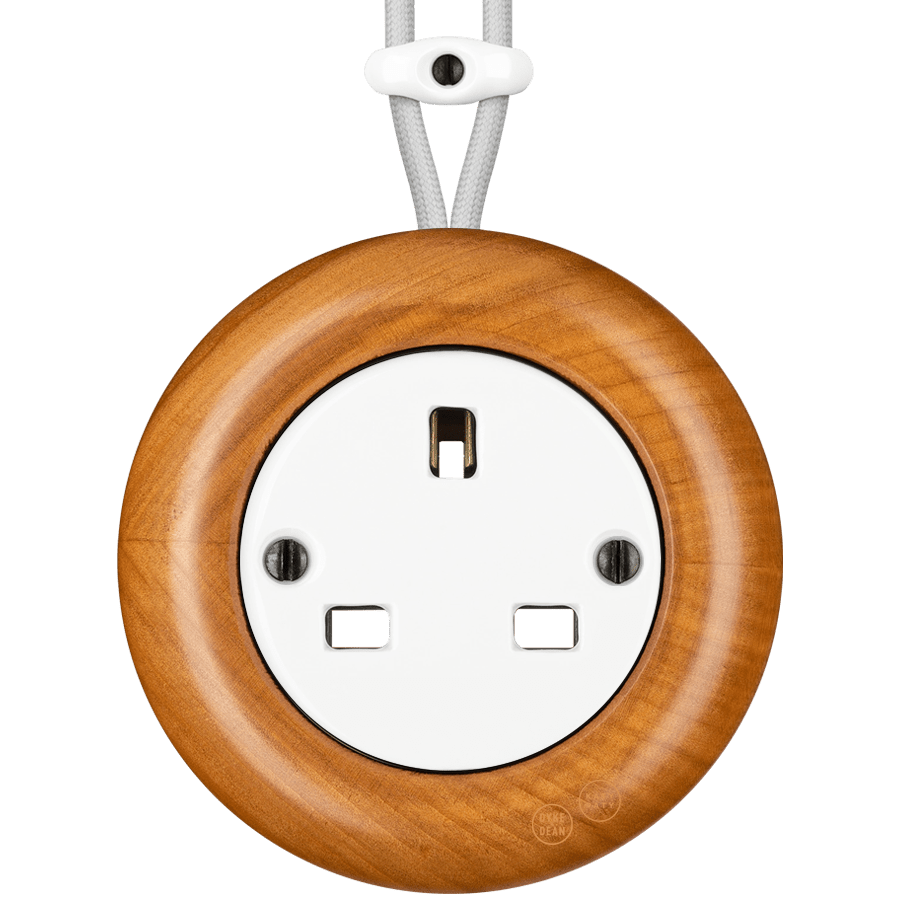 WOODEN PORCELAIN SURFACE MOUNTED PADELUS SOCKET UK - DYKE & DEAN