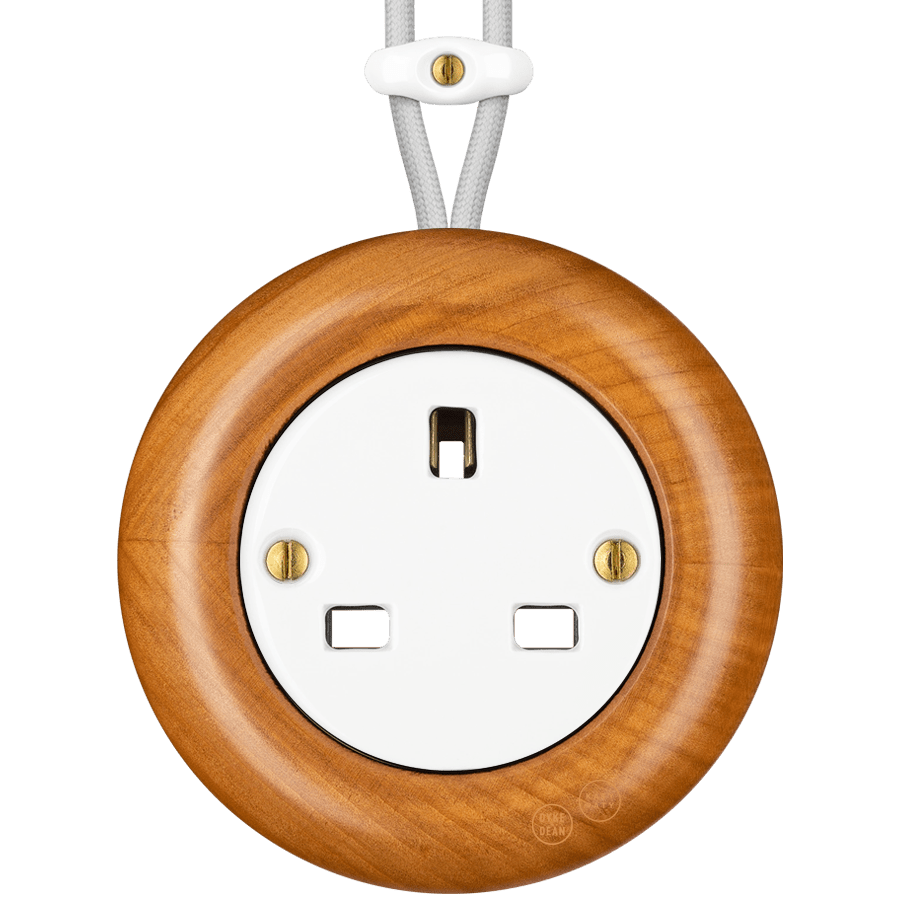 WOODEN PORCELAIN SURFACE MOUNTED PADELUS SOCKET UK - DYKE & DEAN