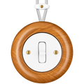 Padelus surface-mounted toggle switch by Katy Paty in porcelain and cherry