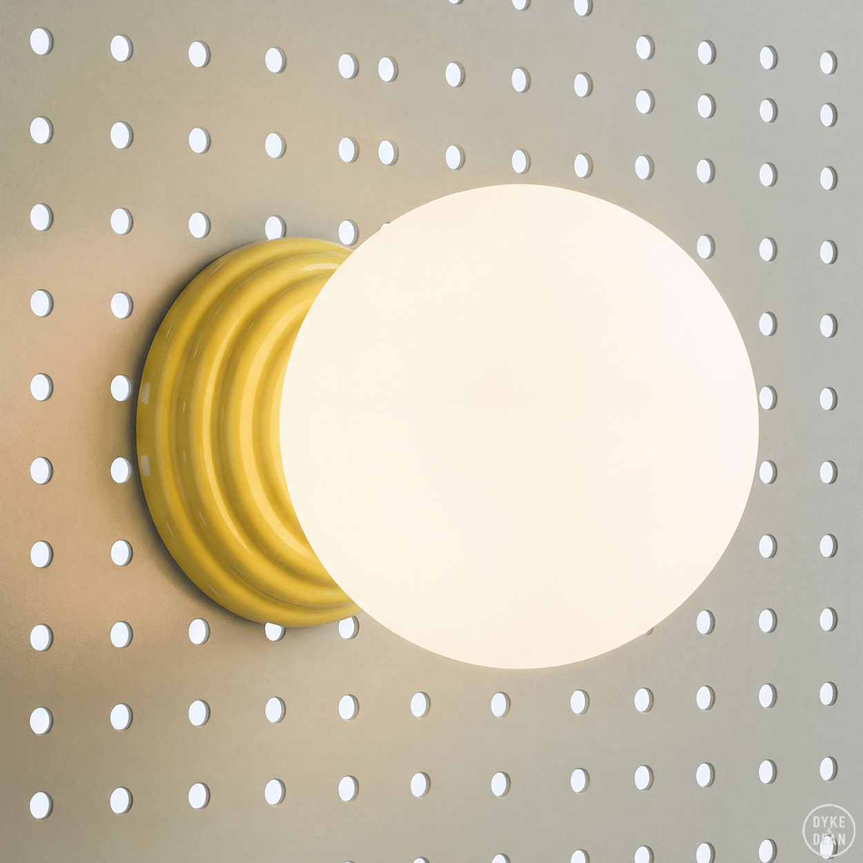YELLOW CERAMIC SCONCE WATERPROOF OPAL GLOBE WALL LIGHT - DYKE & DEAN