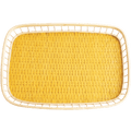 YELLOW RATTAN SERVING TRAY - DYKE & DEAN
